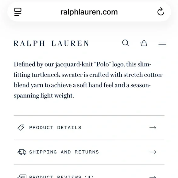 NWT Women’s Polo Ralph Lauren Logo Turtleneck Sweater in hunter navy, size large - Picture 14 of 15